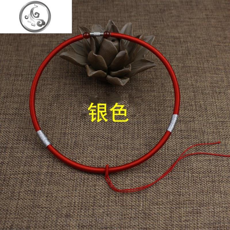 满月周岁宝宝银手镯小孩S990挂长命锁纯银锁项链5.5克10.5克16克_2_440 1-5岁37cm周长（银色）钢丝红绳项圈