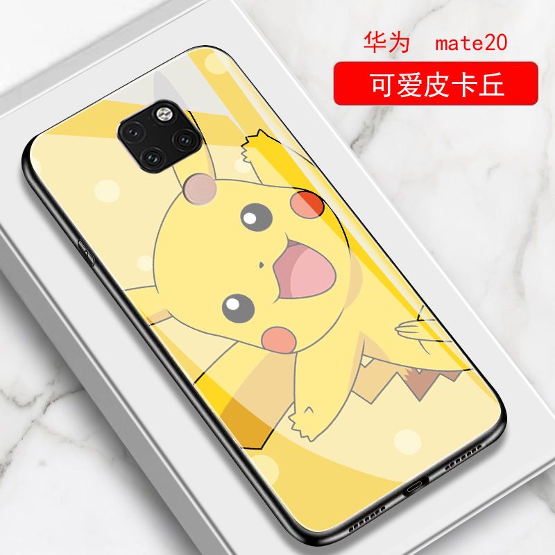 华为mate20pro手机壳玻璃mate20x手机套华为mate20手机壳男女款潮_219 可爱比卡丘（裸壳）mate20