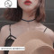 吊坠项链女潮网红气质小众设计锁骨链项圈冷淡风短款颈带脖子饰品_1 1#藏色+宇宙吊坠