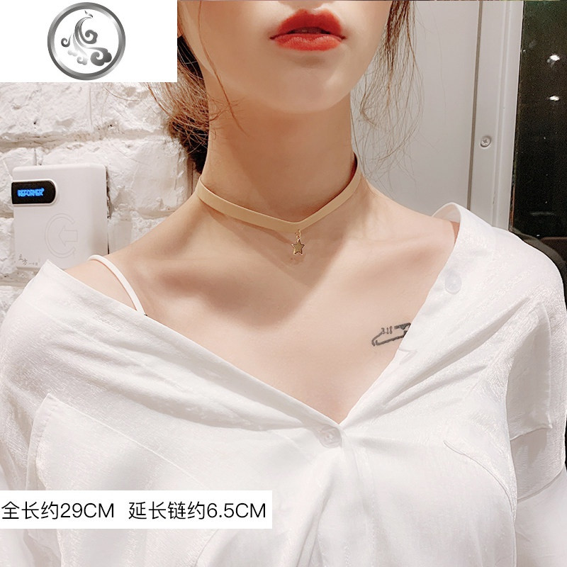 吊坠项链女潮网红气质小众设计锁骨链项圈冷淡风短款颈带脖子饰品_1 7#五角星