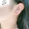 手作银饰新款粉色小猪耳钉女925银个性创意设计耳环气质银耳针耳 吸铁石（无耳洞）