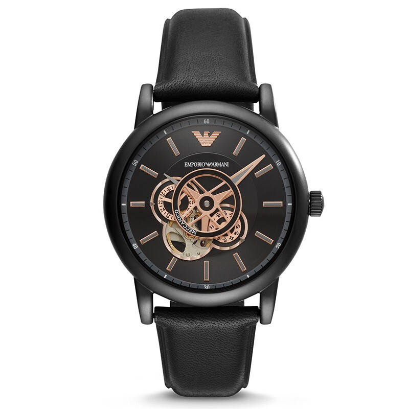 阿玛尼(Emporio Armani)男士自动机械镂空手表时尚潮流百搭腕表明星吴磊同款 AR60012 AR60012