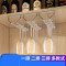 红酒杯架倒挂家用高脚杯架子酒架不锈钢杯架摆件挂架酒柜悬挂吊壁简约家用杯子收纳架杯架 杯架-11【27cm二排】