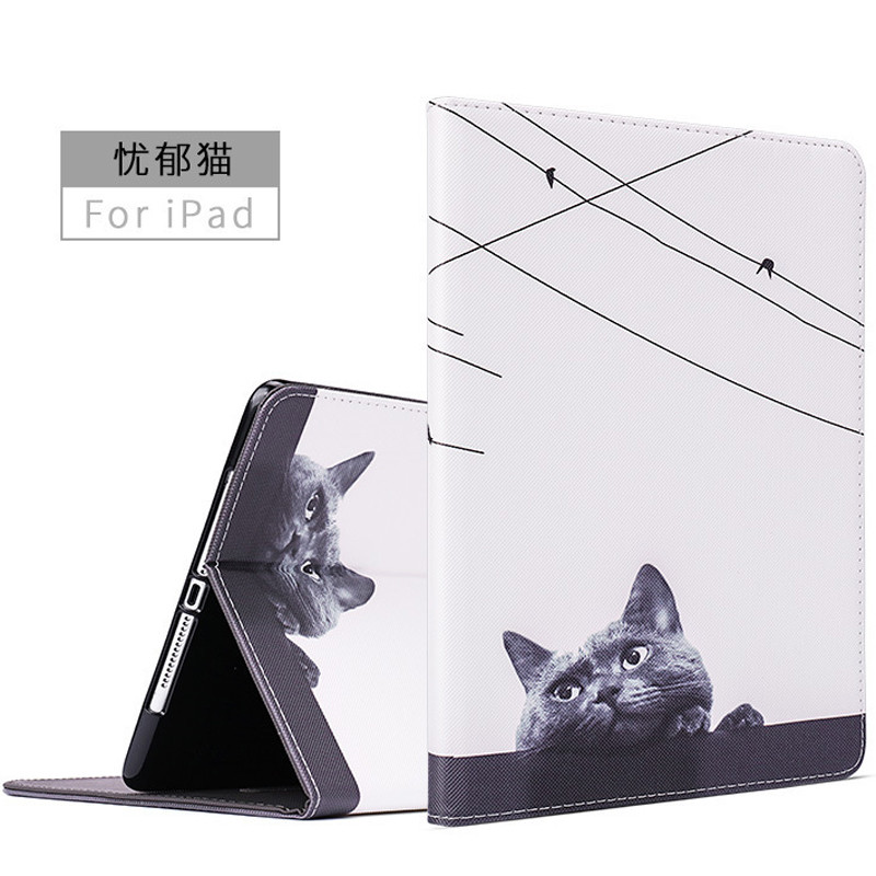酷猫(my cool cat) 苹果ipad10.2/10.5寸保护套卡通熊保护壳 忧郁猫-10.2英寸