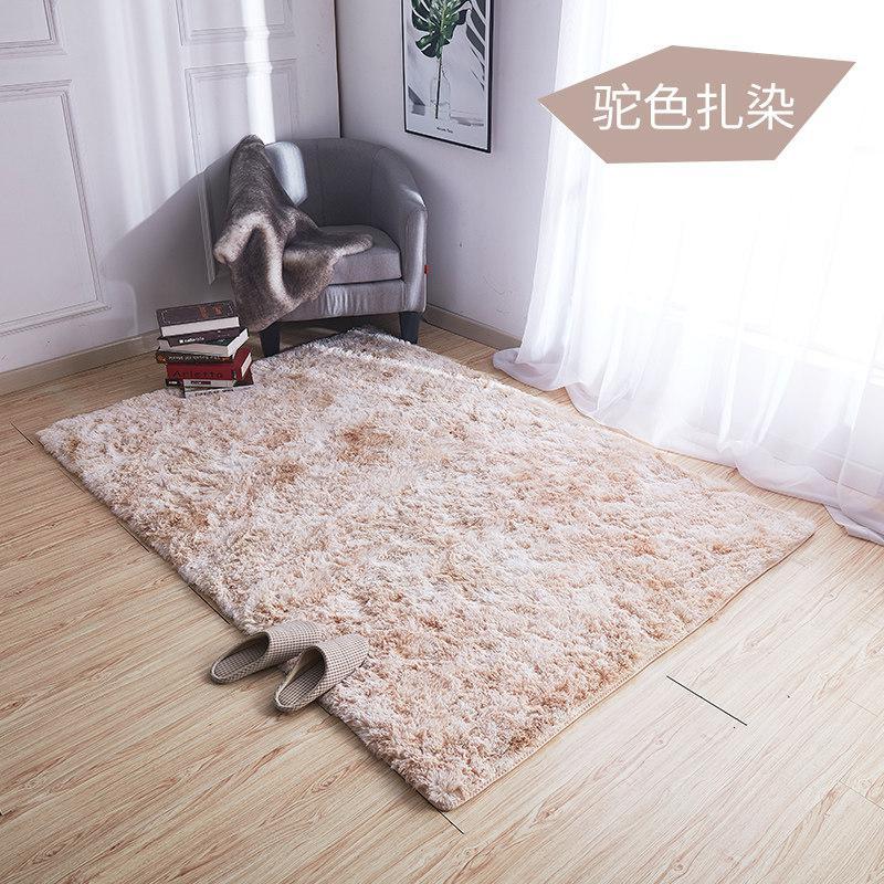 地毯卧室满铺网红床边家用北欧ins风全铺阳台地垫大面积_487 1×1.5米 杂染驼色