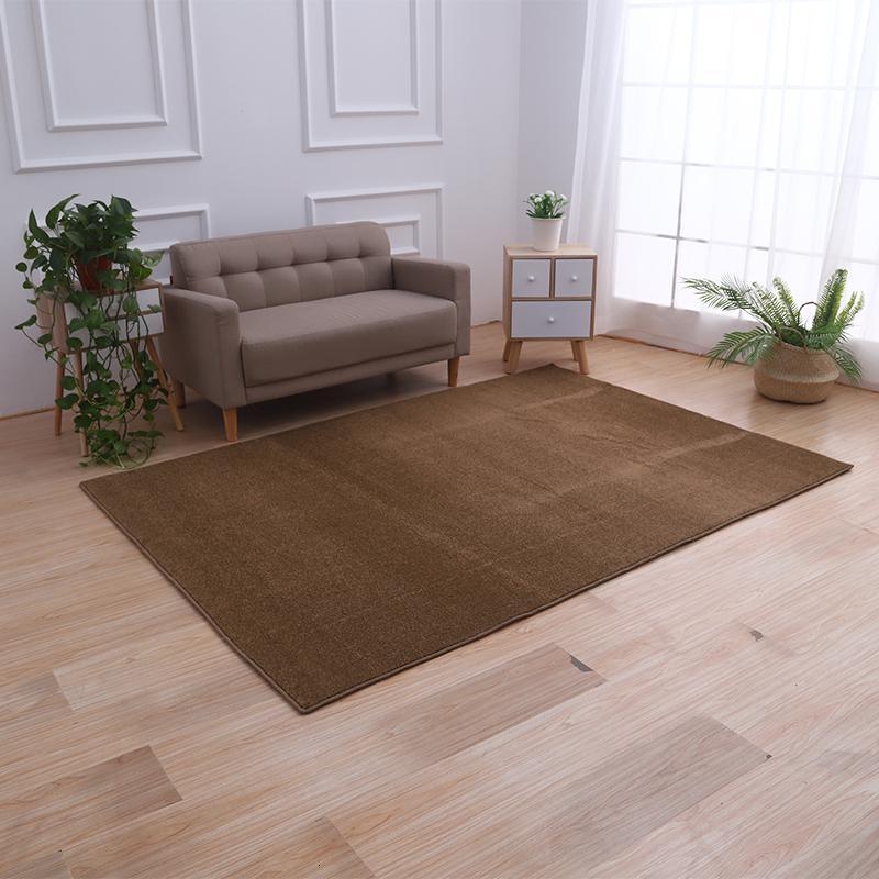 奇艺良品ins地毯纯色丙纶地毯客厅茶几毯简约现代风软绒高密度毯_454 140CMX200CM 咖啡色