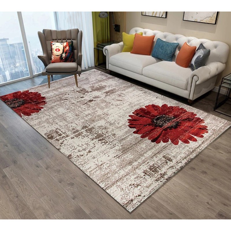 机织北欧式客厅沙发茶几地毯卧室床边毯满铺可机洗榻榻米定制 200×300厘米（包德邦） 红魅（机织）