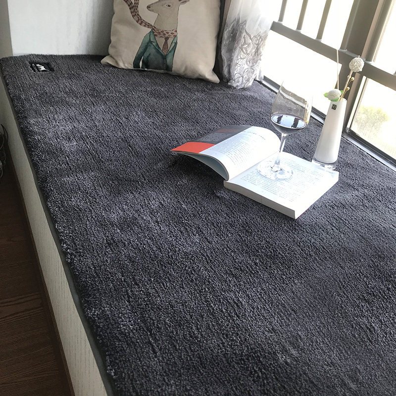 飘窗垫简约现代卧室床边脚垫榻榻米垫子柔软毛绒地毯定制窗台垫_2 支持定制，请联系客服 飘窗垫灰色