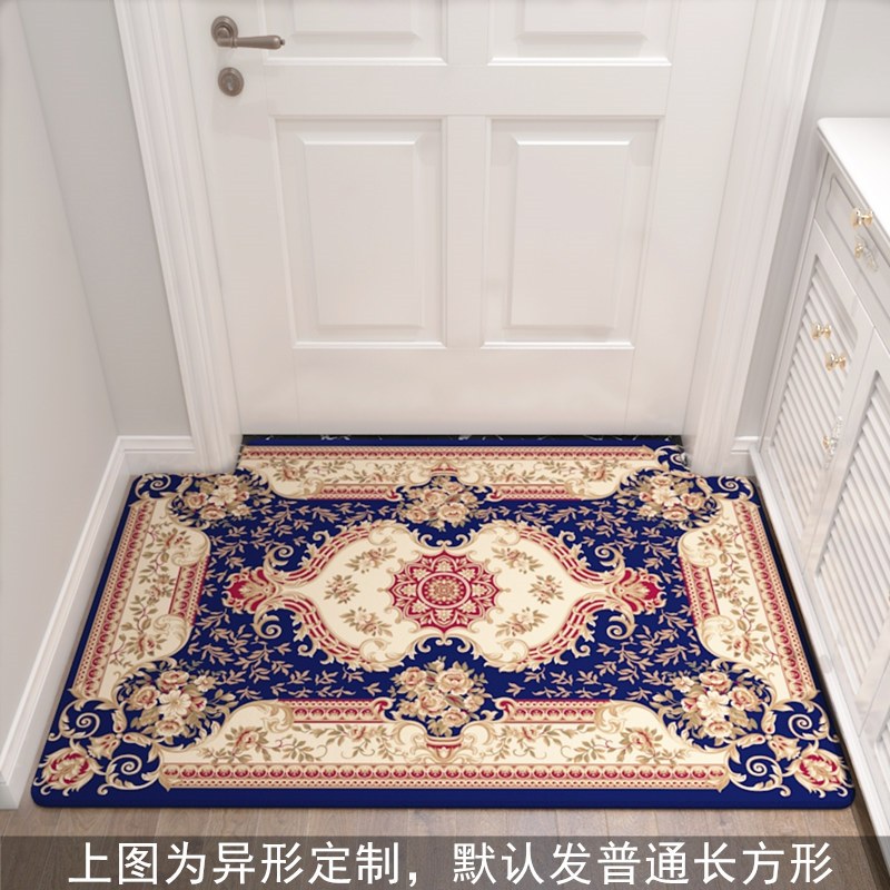 入户地垫垫进踩脚垫子可裁剪口家用欧式客厅厨房地毯卧室_1_187 尺寸定制 浅紫色TH-红蓝