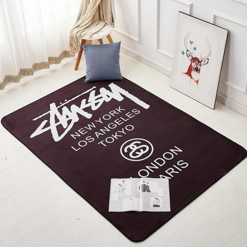 logo定制潮牌服装店拍照客厅地毯粉色少女床边毯衣帽间穿衣镜地毯_1_643 私人定制 黑色2