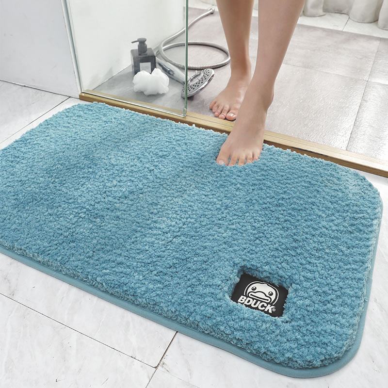 小鸭卫生间地垫地毯垫厨房吸水脚垫浴室防滑垫子_2 50*60cm【正品小黄鸭】 小黄鸭-静谧蓝