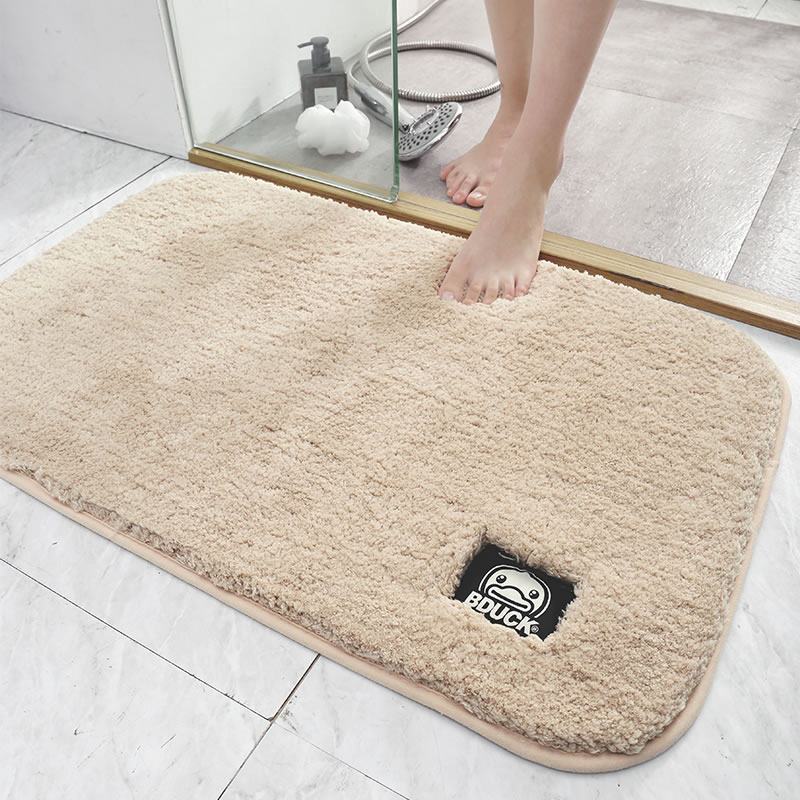 小鸭卫生间地垫地毯垫厨房吸水脚垫浴室防滑垫子_2 50*60cm【正品小黄鸭】 小黄鸭-米白色