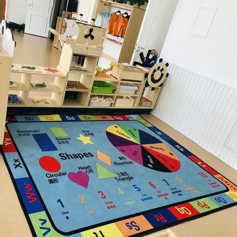幼儿园地毯早教中心绘本馆LOGO定制阅读角儿童房游戏满铺_164 1米直径 颜色认读