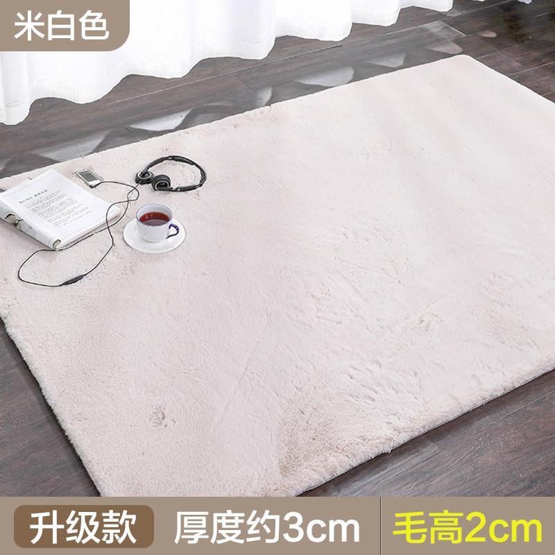 加厚长毛绒地毯卧室床边毯北欧网红仿兔毛飘窗满铺房间客厅茶几垫_1_490_288 50×160CM 米白色（升级款）
