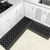 厨房地垫吸水吸油家用防滑长条脚垫耐脏防油定制浴室地毯_589_709 50*200cm【1片装】 19网格黑