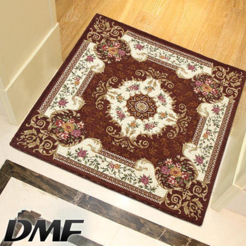 欧式地垫垫脚垫厅卧室客厅地毯方形入户垫子定制_706_191 90×90CM 165咖啡色