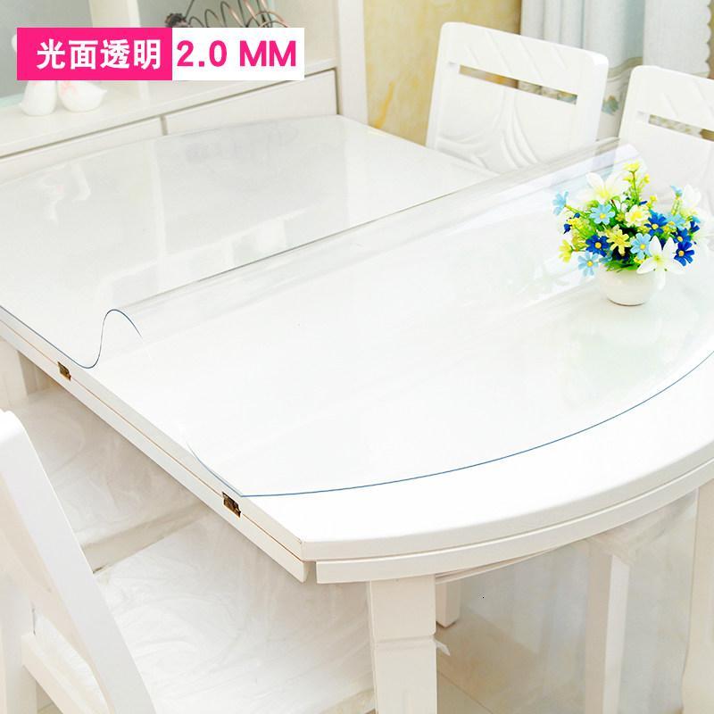 pvc透明软玻璃水晶板伸缩折叠椭圆餐桌布防水防油隔热胶垫厚台布_7_129_347 中间椭圆85*135+两侧扇形 透明2.0