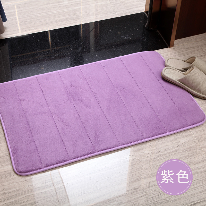 加厚记忆棉浴室地垫卫生间垫防滑地毯厨房吸水家用脚垫子_1 40*60cm 紫色