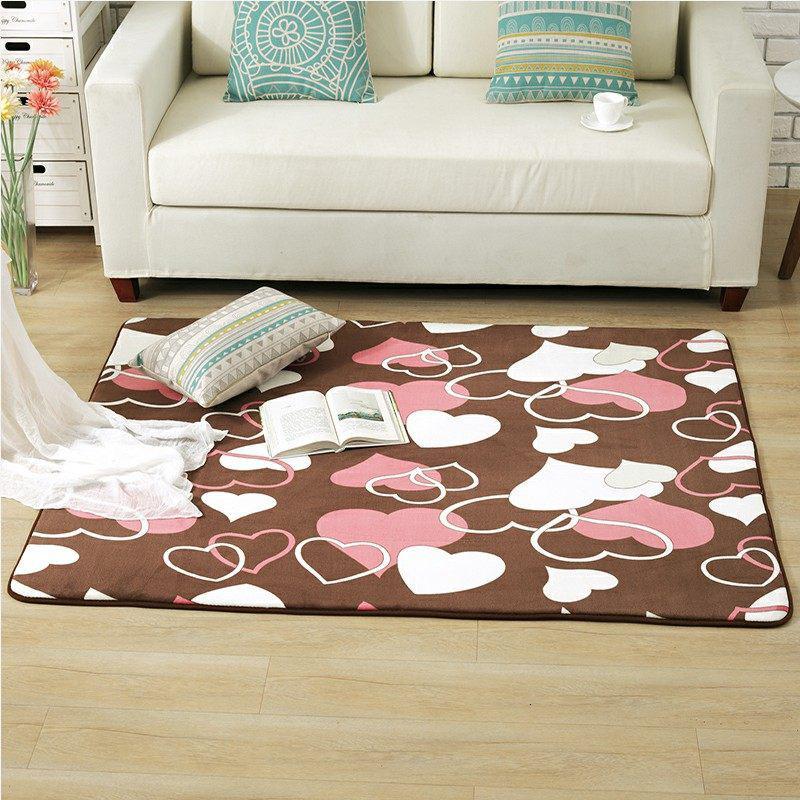 北欧满铺简约现代房间客厅茶几沙发地毯卧室床边垫长方形地垫_335 120x160厘米 心心相印
