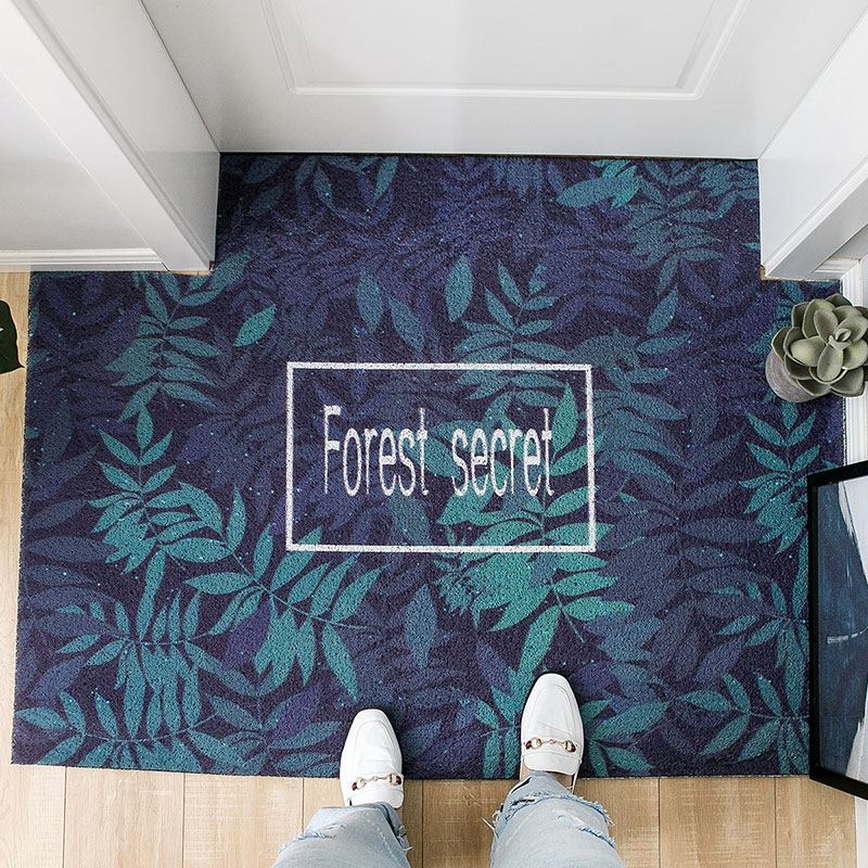 北欧ins入户口地垫进脚垫家用玄关入地毯可裁剪丝圈垫_3 60*120cm【可裁剪无压边】 绿色生活