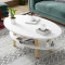 北欧茶几小户型现代客厅桌子简约茶桌创意沙发边几角几小圆桌双层_3 A款120cm暖白+实木腿