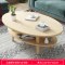 北欧茶几小户型现代客厅桌子简约茶桌创意沙发边几角几小圆桌双层_3 B款120cm原木纹+实木腿