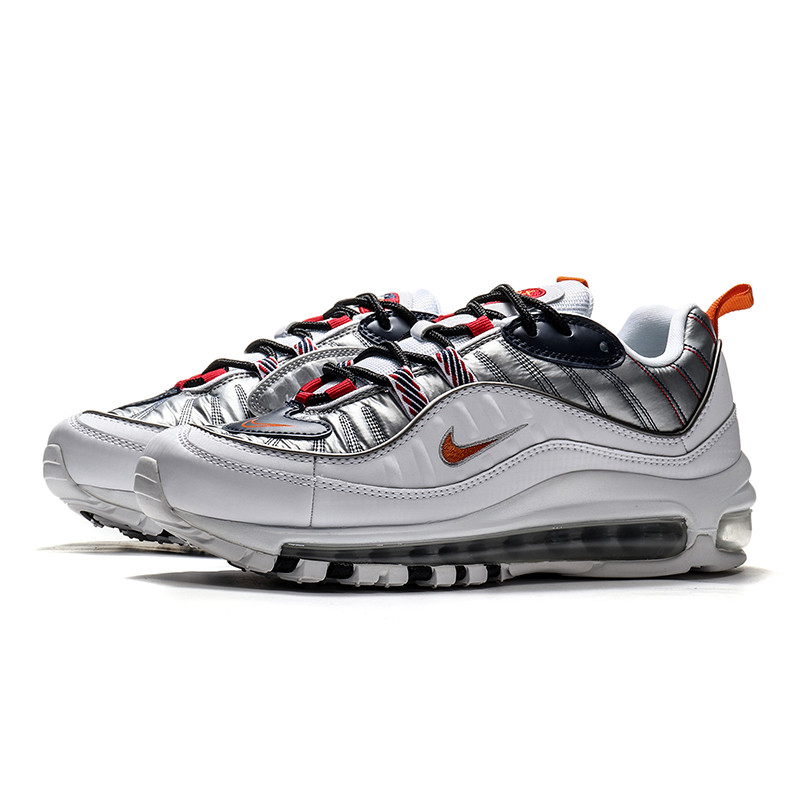 耐克女鞋休闲鞋AIR MAX 98复古镭射气垫跑步运动鞋CQ3990-100 CQ3990-100白色+海星橙+狼灰+健身红 38.5码