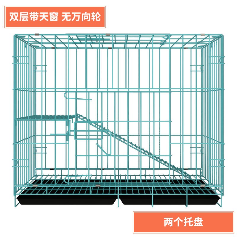 猫笼子家用猫别墅清仓二层三层室内超大自由空间猫窝猫舍猫咪用品_1_293 85*60*70双层蓝色套餐一（收藏加购送羊羔毛平台垫）