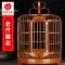 生头画眉鸟笼竹精品全套配件贵州手工刻老竹八哥鸟笼子竹制大号_2 福禄寿笼36cm标准版（全套）