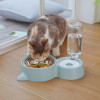 狗盆狗碗猫碗双碗自动饮水食盆狗狗碗猫咪水碗防打翻饭盆宠物用品_5 自动续水双碗（通用） 古粉红色+餐垫（超值！）