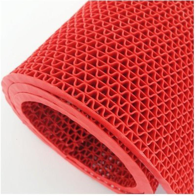 防滑垫PVC塑料红地毯卫生间厕所垫S大面积浴室防水厨房防滑地垫_4_644 红色1.8米宽5米长【4.5mm中厚】