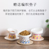 保护颈椎斜口高脚猫碗陶瓷猫粮碗猫咪食盆饭盆宠物用品单碗 通用款 通用款*1+加大款*1(含垫）拍下备注图案