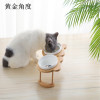 猫碗高脚猫咪喂食碗保护颈椎斜口狗碗可爱猫盆双碗陶瓷饮水宠物_1 猫咪/小型犬 可爱竹木黄猫+双碗套装