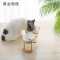 猫碗高脚猫咪喂食碗保护颈椎斜口狗碗可爱猫盆双碗陶瓷饮水宠物_1 猫咪/小型犬 可爱竹木灰纹猫+双碗套装