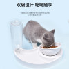狗盆狗碗猫碗双碗自动饮水食盆狗粮碗宠物水碗防打翻饭盆猫咪用品_1 自动续水双碗（猫狗通用） 【月牙碗】-L