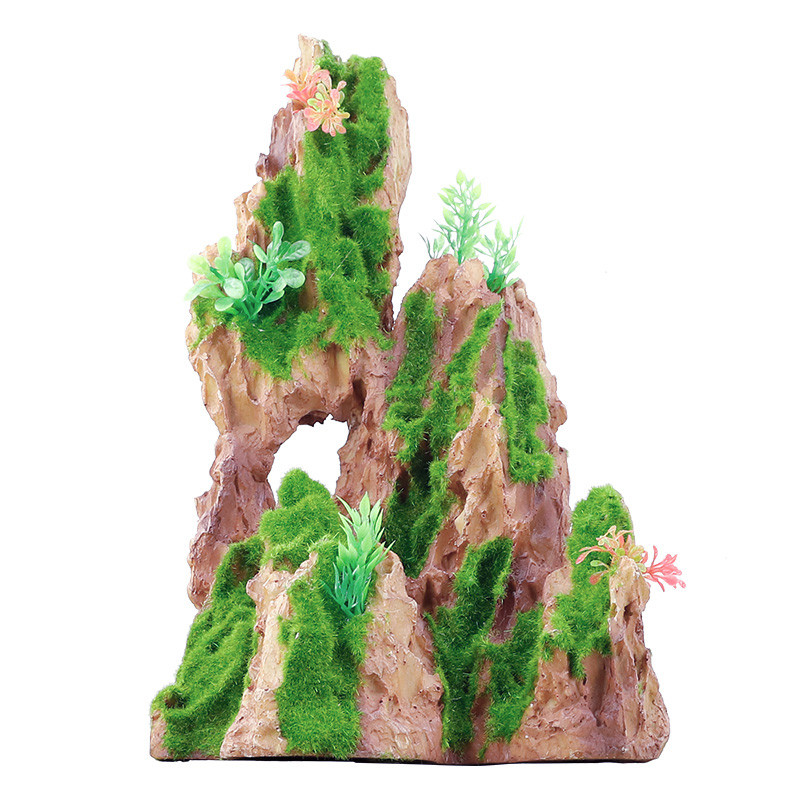 生态鱼缸造景套餐假山摆件装饰品小型创意水大型缸大号松皮石_2