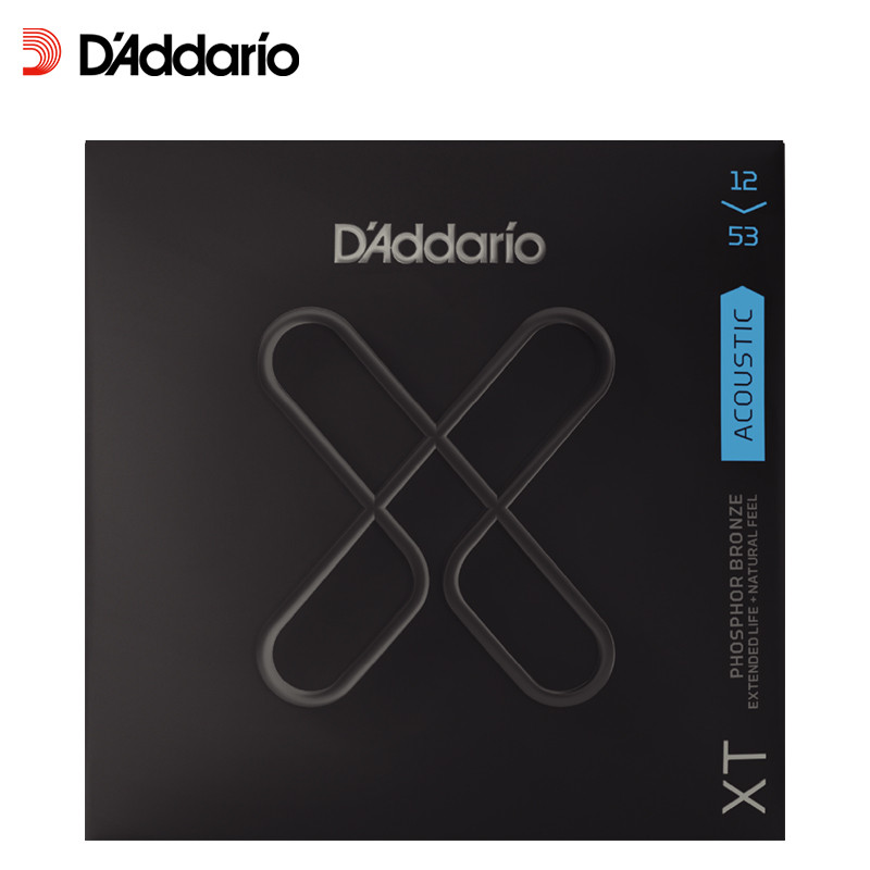 达达里奥（D’Addario）XTAPB1253 磷铜民谣吉他弦防锈镀膜 手感适中12-53美产原装进口【升级版】 XTAPB1253