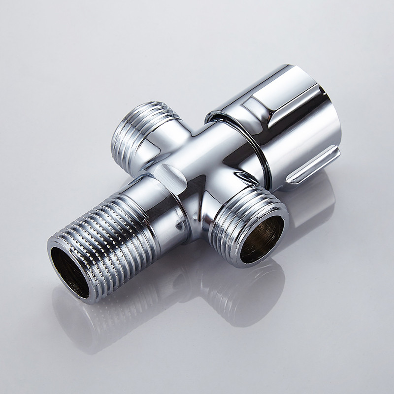 一进二出角阀双头双出水一分二洗衣机专用4分转6分三通分水阀接头_3