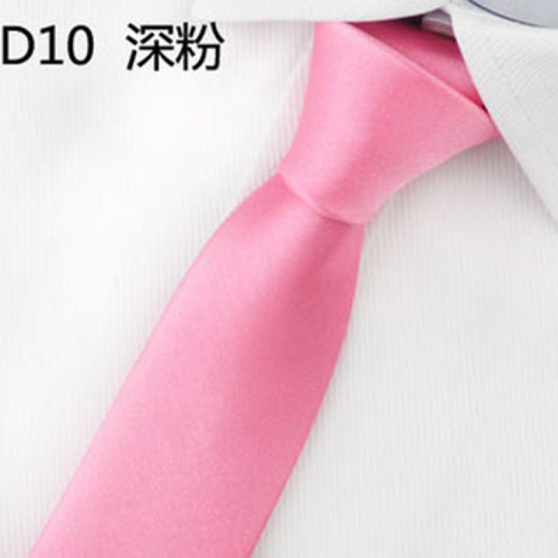 懒人窄拉链5CM6领带时尚日系韩版手打男女士伴郎结婚商务英伦_2 深粉色5CM手打款礼盒版