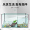 玻璃乌龟缸家用水陆缸带晒台别墅小大型鱼缸龟鱼混养缸乌龟专用缸_2 默认尺寸 鱼龟混养缸（42*25*20）套餐四