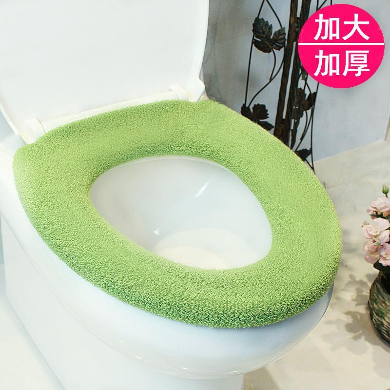 马桶垫大号坐垫O型U型方形加大坐便套马桶套马桶坐垫圈垫子新品_907 加大加厚草绿色