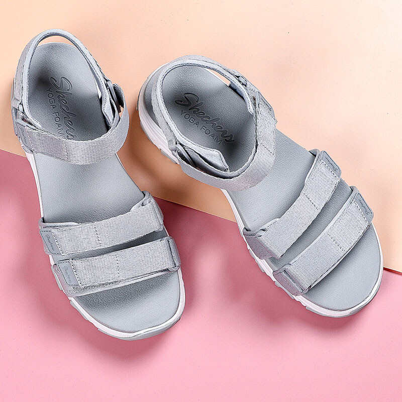 斯凯奇（SKECHERS）女鞋Dlites厚底增高凉鞋魔术贴运动休闲鞋凉鞋31514 31514-GRY（女） 9.5（39.5码）