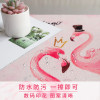 北欧ins网红火烈鸟茶几布盖布少女心防水餐桌布艺棉麻梳妆台桌布 防水60*180cm【双口袋收纳】 圆心火烈鸟茶几布