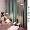 北欧简约现代纯色窗帘成品定制卧室客厅飘窗百搭清新遮光灰色窗帘_2 宽2高2.6挂钩【高度免费改短】 丝绒麻蓝色窗帘