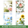 日式个性帘创意装饰半帘布艺卫生间卧室厨房隔断帘子短帘 70*140对开 蓝色水墨花朵门帘伸缩杆