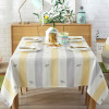 北欧ins风粉色少女心书桌桌布公主风条纹长方形棉麻茶几餐桌布艺_1 85*85cm 黄灰底蜜蜂桌布