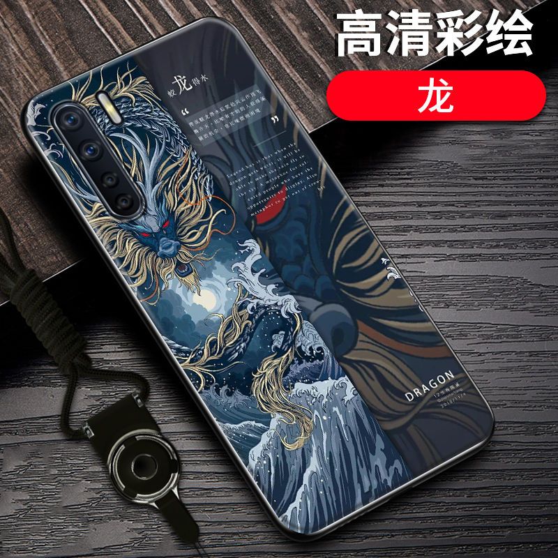 oppoa91手机壳防摔A91十二生肖国潮定制软硅胶全包边PCGM00保护套_500 龙-12生肖-黑边国潮彩绘OPPOA11/A11x