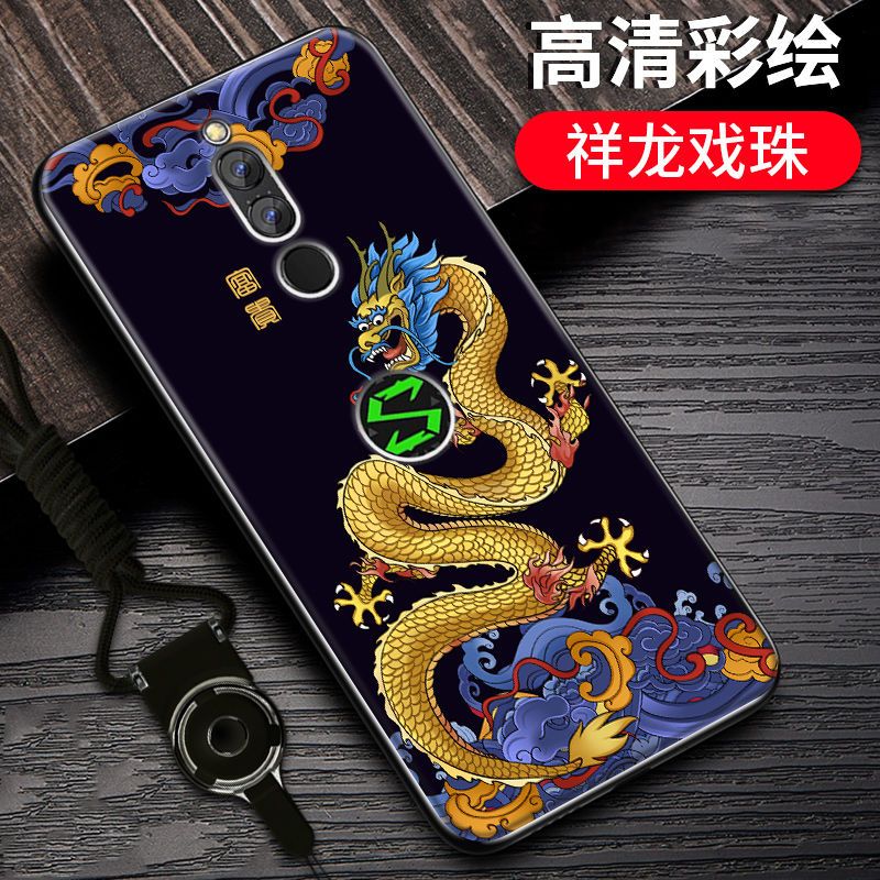 小米黑鲨游戏手机2手机壳硅胶防摔Helo/2pro/1代国潮SKW-A0保护套_75 黑鲨Helo/AWM-A0好运锦鲤-国潮彩绘