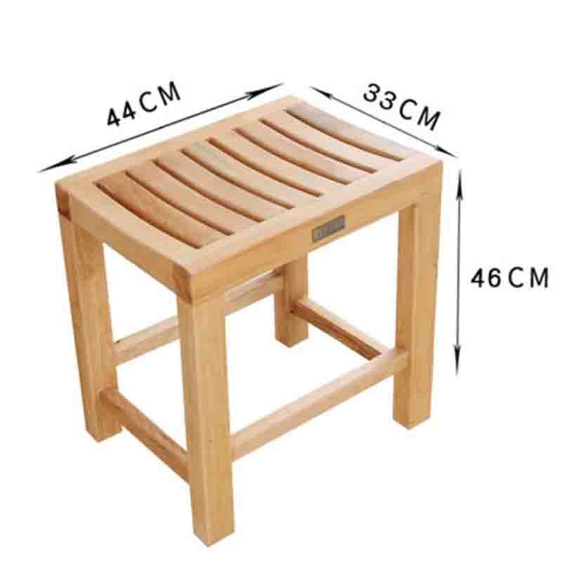 实木方木矮凳子浴室防腐小木板凳淋浴房老人洗澡专用坐凳防滑防水_5 长44x宽33x高46原木色（环保漆）