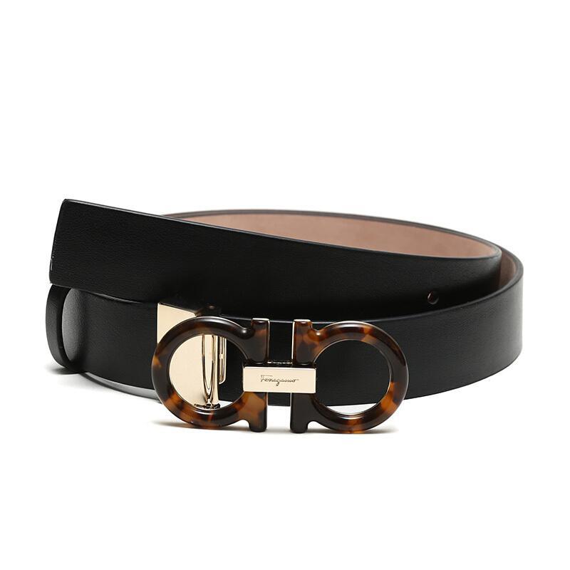 Salvatore Ferragamo 菲拉格慕 女士牛皮GANCINI皮带腰带 23B559 85 0717224-黑色